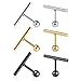 Cottvott Stainless Steel Line Stick Simple Earring Studs Ear Jewelry for Womens Mens (3pairs 10mm(gold+steel+black))
