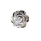 Mega Crafts Flor de papel hecha a mano de 8 pulgadas en plata metálica, decoración del hogar, ramos de boda y recepciones, planificación de flores de eventos, centros de mesa, decoración de pared de