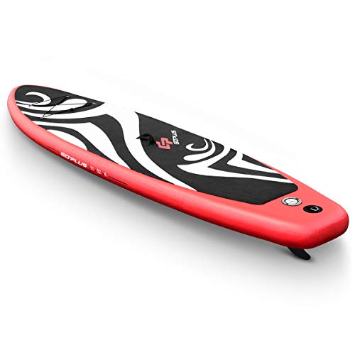 11’ Inflatable Stand up Paddle Board Surfboard Adjustable Paddle Carry Bag Manual Pump Repair Kit Removable Fin