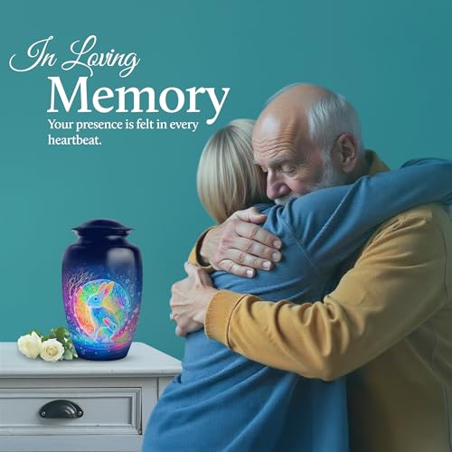 Image of Rabbit Urn - Funeral Decorative Ashes - Combo 3 - Large with 3 Inch Pack of 4 - Urns for Adult Male & Female - Burial Urn for Adult Male & Female - Keepsakes Urns for Ashes