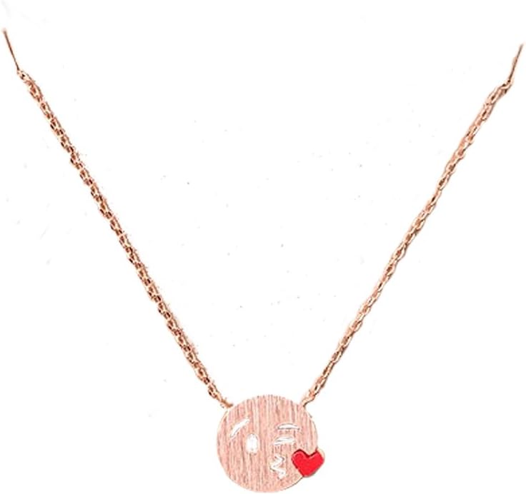 Tiki Paris Dainty Womens Emoji Gold Neclace 16" Dainty Jewelry