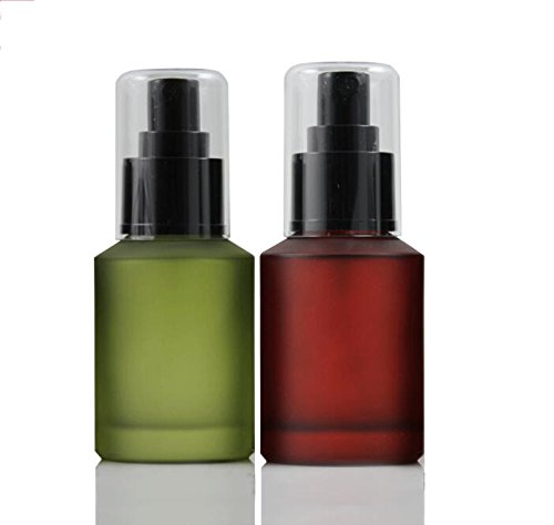 1PCS 60ML Glass Empty Upscale Refillable Cosmetic Cream Lotion Pump Bottle Container With Cap For Treatment Beauty Gels Liquid Serums (Brown)2