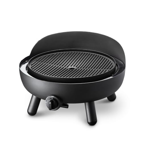 PIZZARETTE XL | Gas Grill | einzigartig | 2 in 1 Grill und Pizzaofen | bis 400 Grad | Druckguss Grillrost | Schamott Pizzastein | handgemachte Terracotta Haube | Kontrollthermometer | Pizzaheber