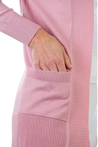 Image of ToBeInStyle Women's Long Sleeve Rib Banded Open Sweater Cardigan