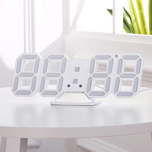 Petilleur 3D Digital Alarm Clock,Wall Led Number Time Clock With 3 Auto Adjust Brightness Levels,Led Electronic Clock With Snooze Function,Modern Night Light Clock Date,Temperature Display (Pink) #TOP1