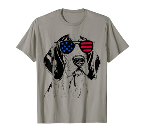 Treeing Walker Coonhound Dog 4th July America USA Flag T-Shirt