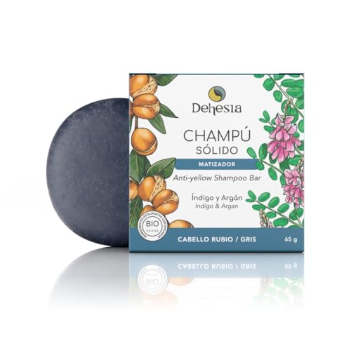 Champú Sólido BIO Matizador de Canas con Índigo y Argán para cabellos rubios, blancos o con mechas