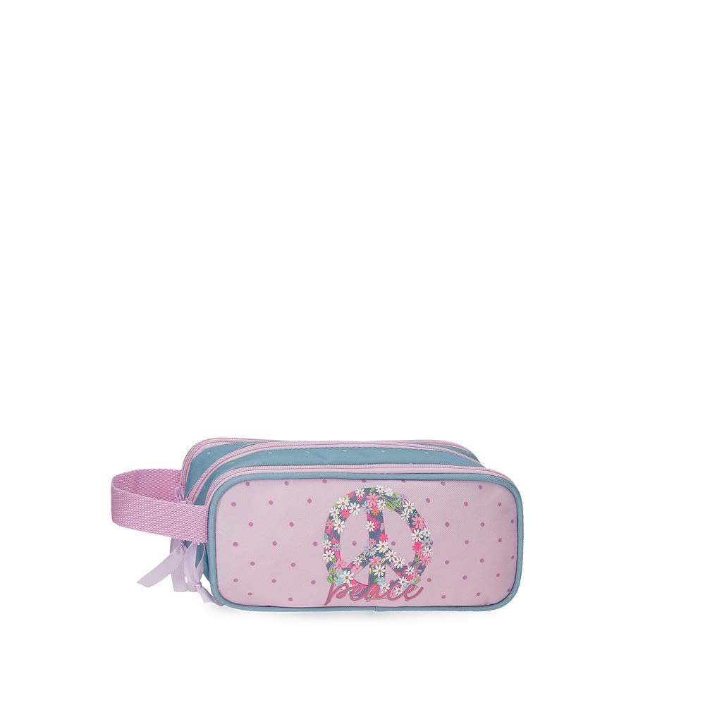 Roll Road Peace Estuche Tres Compartimentos Multicolor 22x10x9 cms Poliéster