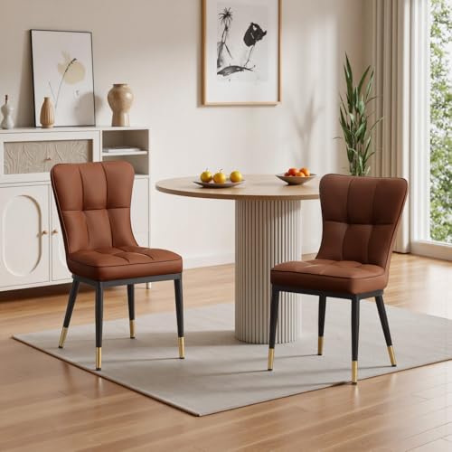 200KG Belastbar Esszimmerstühle 2Er Set, Kunstleder Stühle Esszimmer(8cm dick), Einteiliger Metallbeinen Küchenstühle Mit Lehne, Leichter Luxus-Polsterstuhl Fü Küche Esszimmer Wohnzimmer 200KG Belastbar Esszimmerstühle 2Er Set, Kunstleder Stühle Esszimmer(8cm dick), Einteiliger Metallbeinen Küchenstühle Mit Lehne, Leichter Luxus-Polsterstuhl Fü Küche Esszimmer Wohnzimmer