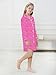 Schbbbta Girls Satin Nightshirt Dress Button Down Nightgown Long Sleeve Silky Sleepwear, Leopard Hot Pink, 11-12 Years, 160