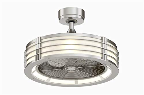 Fanimation Beckwith FP7964BN Ceiling Fan with Frosted Shade Light Kit and Remote,13 inch, Brushed Nickel