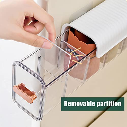 Cdiytool Socks Underwear Wall Mount Drawer Organizer With 6 Compartment, Punch-Free Clear Storage Box Sock Underwear Organizer Dividers For Clothes Socks Lingerie Ties Data Cable Seasonings (3) #TOP5