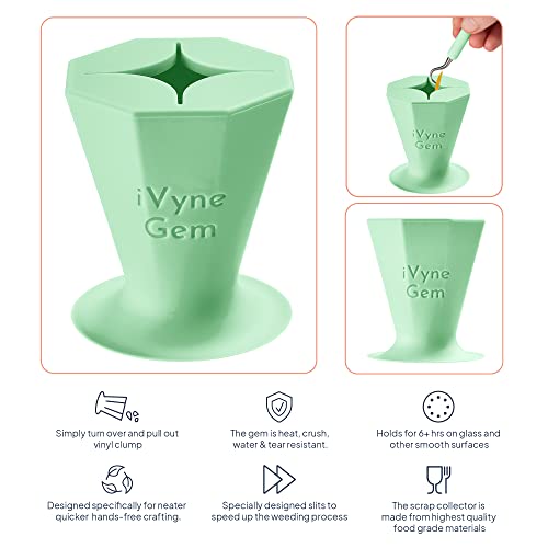 Colector de restos de vinilo con succión iVyne Gem verde para pelado 4
