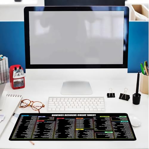 Image of Davinci Resolve Windows PC Shortcuts Mouse Pad, Desk Mat for, Extended Keyboard & Mousemat for Video Editing, Essential Computer Accessories for Study, Work, and Reference Purposes KMH