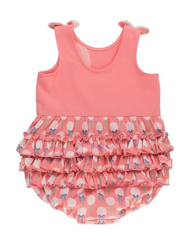 RuffleButts Baby Girls Knit Tie Shoulder Bubble Romper2