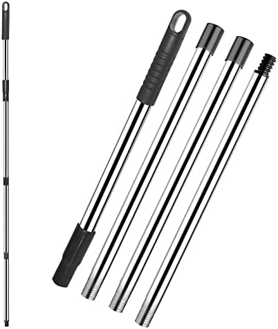 feiquan 5-Section 30-to-68 Inch Telescopic Spin Mop Replacement Head Handle for EasyWring Mop Refills Compatible with Triangle Spin Mop,Cleaning Floor,for People of All Heights ​(Black)