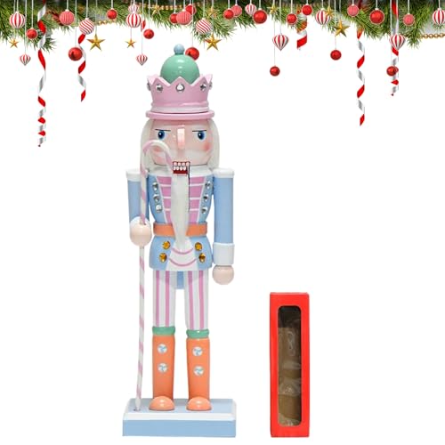 CutitiUU 25 cm Blau Candy Nussknacker,Weihnachten Süßigkeiten Licht...