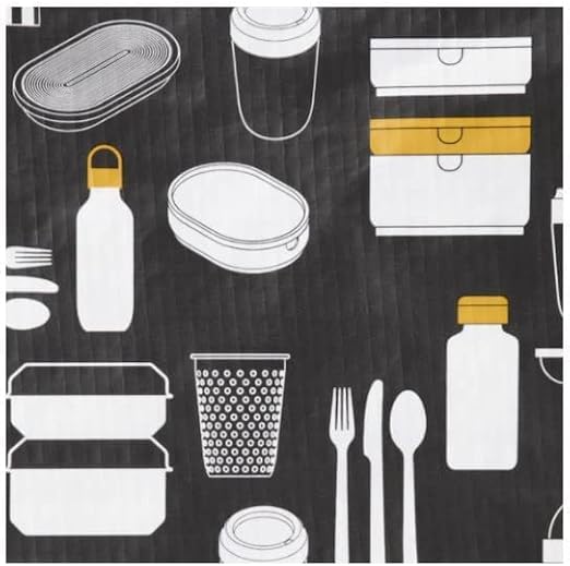 IKEA || Öğle Yemeği Çantası | Saklama Çantası | Desenli Gri | Malzemeler: %100 Polipropilen | Ofis / Üniversite ve Okul İçin