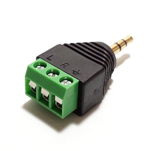 CESS 3.5mm Stereo Balanced Male Plug/Female Jack to AV Screw Video Balun Terminal (jcx) (2 Pack)