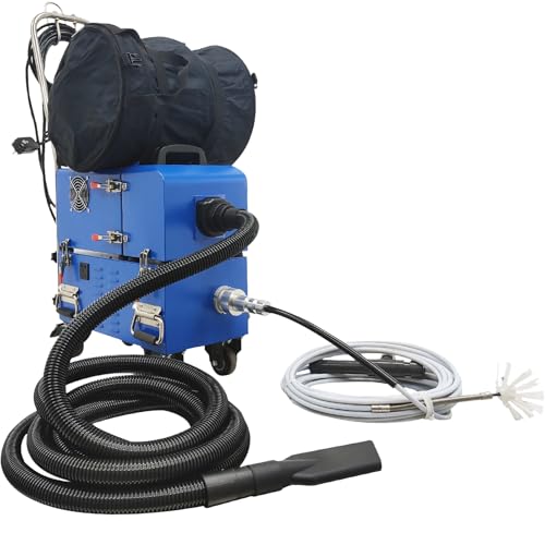 INTSUPERMAI 110V/220V Duct Cleaning Machine with Vacuum Hoses 1600W Fresh Air Duct Dust Extractor 1.97-7.87in Pipeline Cleaning and Vacuum Cleaner 0-1400 RPM Brush Speed 49.2ft Flexible Shaft