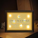 Wedding Gifts for New Couple - Romantic Newlywed Wedding Gifts for Newlyweds, Wedding Gifts for Bride Groom, Wood Light Frame, Decorative Signs Plaques - Once in A While