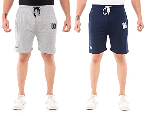 Image of Epoxy Men's Combo Shorts Pack - Sports, Gym, and Bermuda Shorts for Men - Pack of 2 - Cotton Fabric, Zipper Pocket, and Stylish Design - Summer Wear and Fitness Essentials