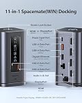 Baseus Docking Station, Spacemate(Win) 11 in 1, Triple Display, 4K HDMI and DP, 10Gbps USB A/C Ports, Gigabit Ethernet, 100W PD, Audio, Laptop Docking Station for Windows/Dell/HP/Lenovo/Asus/Acer/Mac