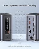 Baseus Spacemate Docking Station, 11-in-1 USB-C Dock for Windows Laptop, Triple Display with 4K HDMI & DP, 10Gbps USB-C & USB-A, Ethernet, Audio, 100W PD Charging for Dell HP Lenovo Acer and More