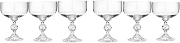 Crystalex Bohemia 6.75 oz 200ml Claudia Coup Glasses, Set of 6, Cristallin Glass, Drinkware