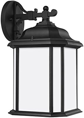 Generation Lighting 84531EN3-12 Transitional One Light Outdoor Wall Lantern from Seagull - Kent Collection in Black Finish,