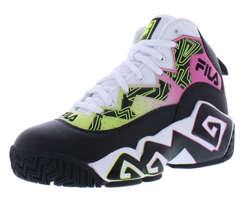 Fila Mb Girls Shoes Size 4, Color: Black/Pink/Neon