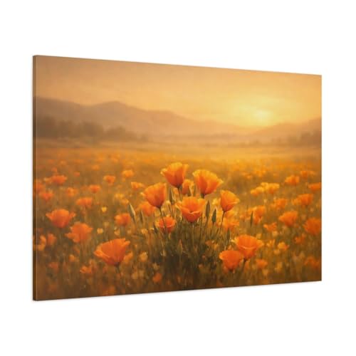 Impression sur toile pavots orange d'une netteté exceptionnelle sur châssis de 3 cm - 2