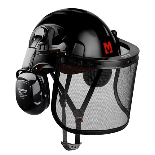 Mustbau Chainsaw Safety Helmet with Earmuffs and Visor