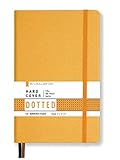 Minimalism Art, Premium Hard Cover Notebook Journal, Classic 5' x 8.3', 122 Numbered Pages, Gusseted Pocket, Ribbon Bookmark, Extra Thick Ink-Proof Paper 120gsm, San Francisco (Dotted, Amber Yellow)