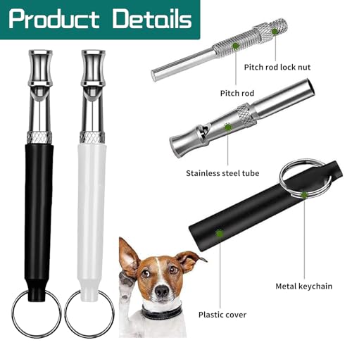 2 Stück Hundepfeife Rütter Rückruf für Hochfrequenz Lautlos Hundepfeifen Hund Dog für Hundetraining Whistle Adjustable Bellen Gegen,Hilfsmittel Pfeife Hund Rückruf Hunde Hundeklicker Lanyard