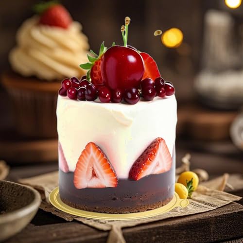 100 Stück Cakeboard Rund,8cm Kuchenbretter Karton,Cake Board, Mini Mousse Kuchen Bord, Gold Kuchenplatten,Cupcake Dessert-Anzeigeteller,Dessert Displays Tablett,Für Geburtstag,Hochzeit,Party (Gold)