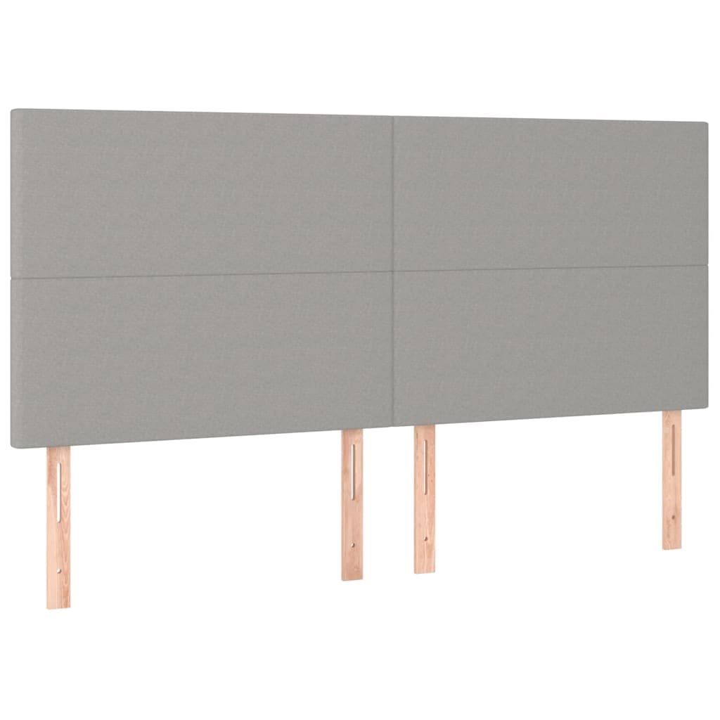 Testiera in tessuto grigio chiaro 160x5x118/128 cm, gambe in legno, altezza regolabile, materiale traspirante e resistente, perfetto per leggere e guardare la TV a letto.