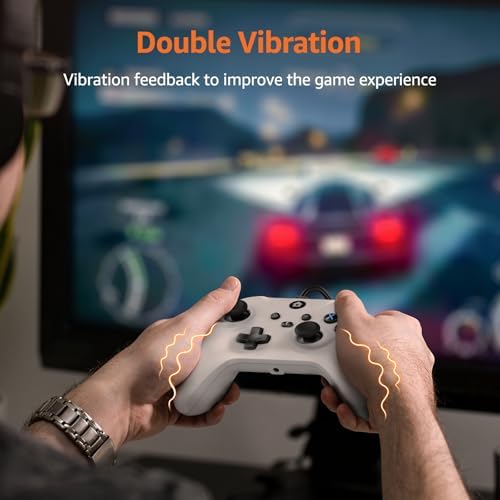 IWGAME Wired Controller for X-BOX ONE/PC, Gamepad with 3.5mm Audio Jack&Dual Vibration, Support Turbo Function, Compatible with X-BOX One/One S/X, X-BOX Series S/X, PC(7.2ft, White) — view 6