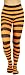 ToBeInStyle Women's Full Footed Wide Striped Tights - BLACK AND ORANGE