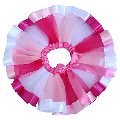 MY-PRETTYGS saia tutu de tule em camadas com coroa de flores e coroa para meninas de 0 a 24 meses.,
