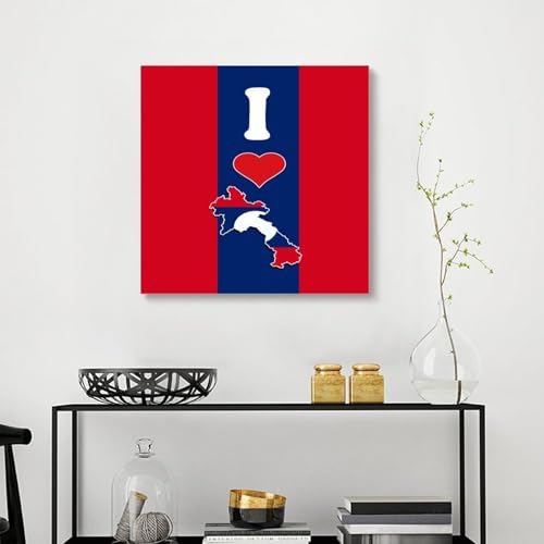 Lienzo de Laos "I Love My Country" de 20x20" para decorar tu dormitorio con orgullo 4