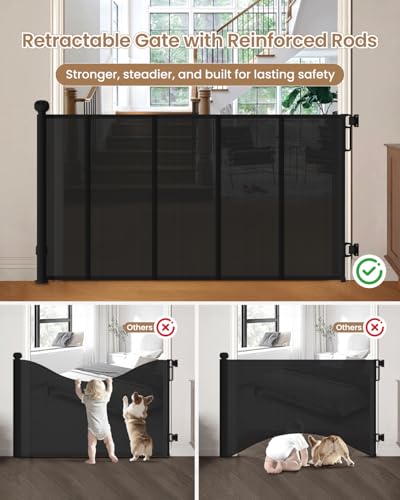 Retractable Baby Gate, Up to 55" Wide Reinforced Retractable Gate - image 4