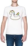 Imprimé en Europe Unicornio Flotador Blanca Hombre Camiseta White Men\'s T-Shirt tee