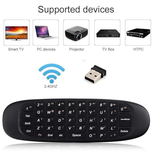 Image of Air Mouse for Onida Android TV Box | Android TV Mini Keyboard Remote | 2.4GHZ Wireless Keyboard Android Remote Control Compatible for Onida (Black)