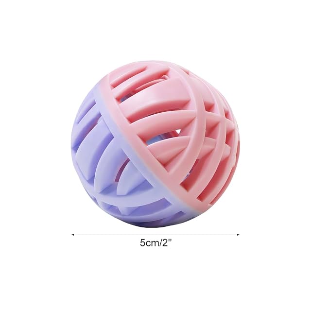 Foto 4 de 7 de MiOYOOW - Pelota de juguete para gato (TPR, 3 unidades, 5 cm, bola de campana, para gato, juguete de saltar…