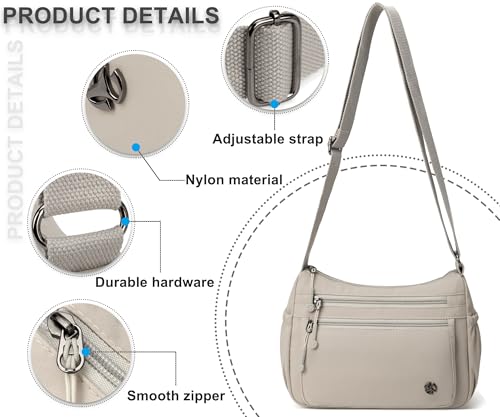 Image of Pealwel Casual Crossbody Bag with Anti Theft Pocket - Women Lightweight Water-Resistant Purse Bag