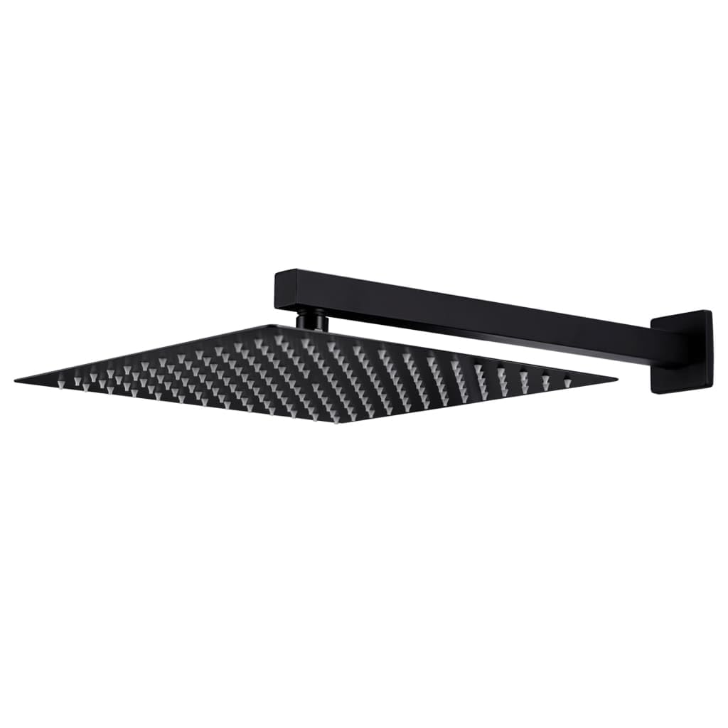 Sistema doccia in acciaio inox 201 nero con soffione quadrato e doccetta, 168 ugelli anticalcare, tubo flessibile da 150 cm, moderno soffione doccia per il benessere e il relax