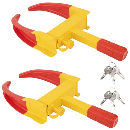 Mahoommakh Trailer Wheel Lock, Universal Security Trailer Lock Tires Anti Theft For Trailer Car Golf Cart cover