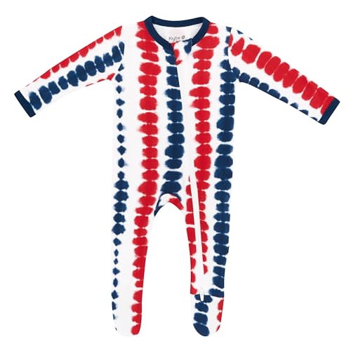 Silky Rayon Zippered Footie in Liberty Rip Tide by Kyte Baby