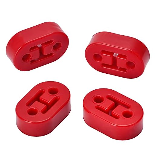 PTNHZ RACING Universal 4PCS Polyurethane Exhaust/Muffler Rubber Short Hanger Insulator Bracket Bushing Mount 10mm Red
